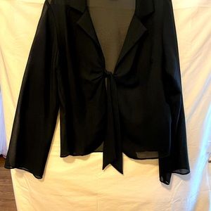 Lightweight Black collared blouse, size XL